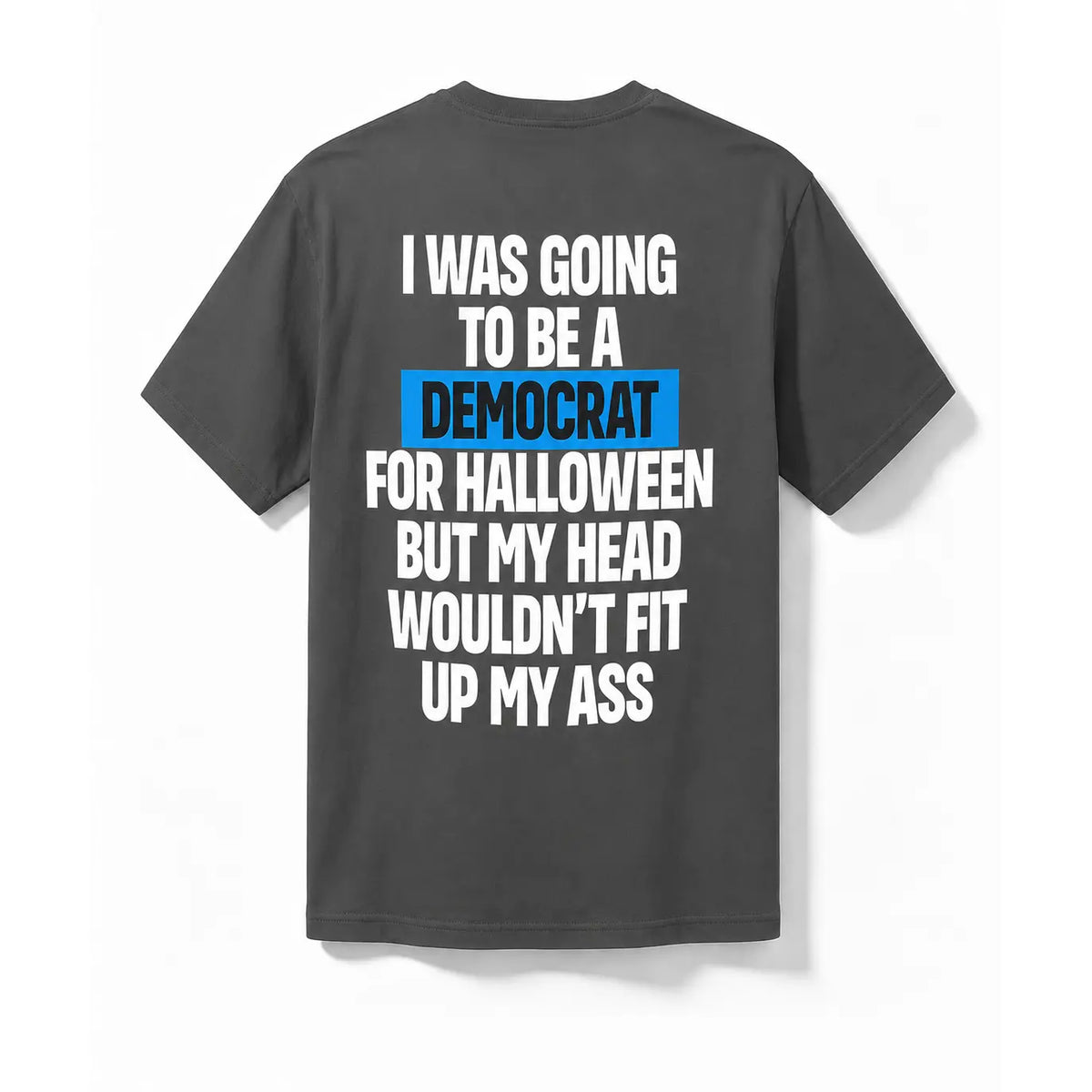 Men's Sarcastic Political Halloween Graphic T-Shirt - Cotton Short-Sleeve Casual Tee with Funny Back Print, Novelty Top for Halloween Party