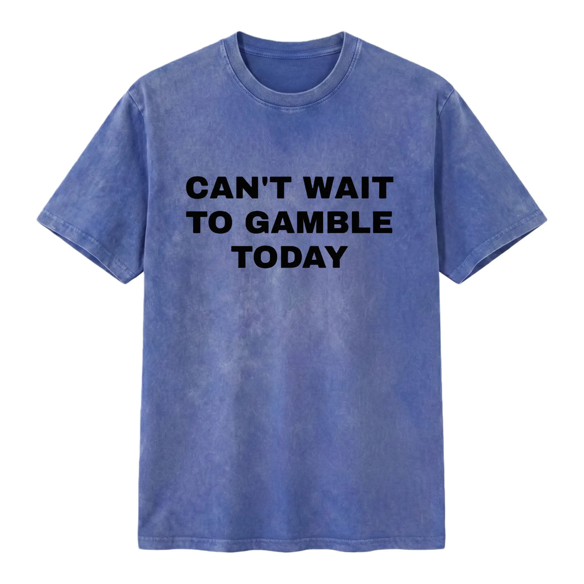 Men's Oversized Heavy Cotton Graphic Tee - Short-Sleeve Print Tops with Funny "Can't Wait To Gamble Today" Design - Casino, Poker - Mens Gifts for Boyfriend - Street Style Summer Outdoor Wear