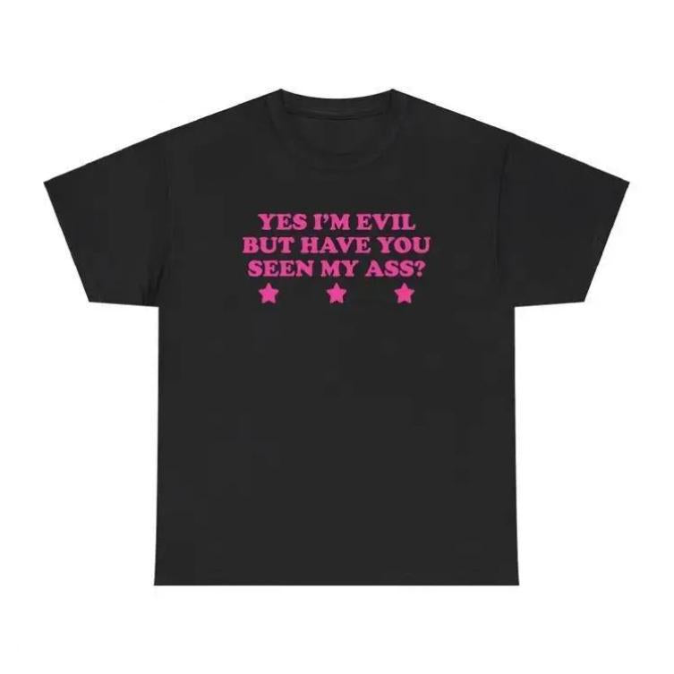 Unisex Graphic T-Shirt for Party Club Casual Wear, Soft Breathable 100% Cotton Stretchy Fabric, Round Neck Short Sleeve Tee for Adult Men & Women, Funny Sassy Edgy Iconic Y2K Streetwear Top