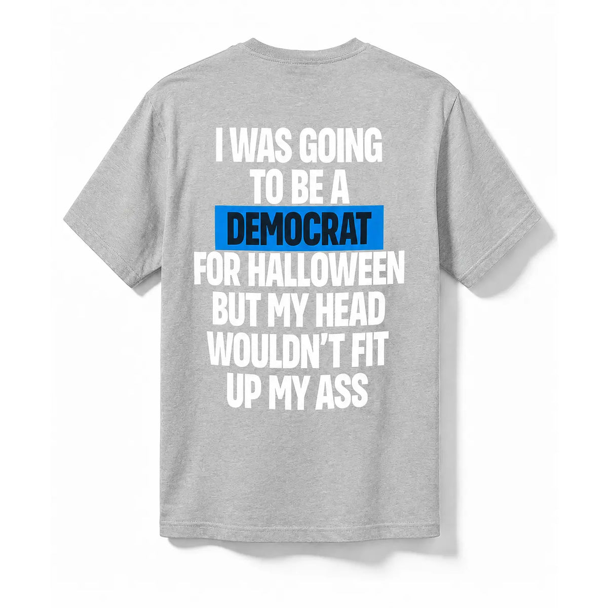 Men's Sarcastic Political Halloween Graphic T-Shirt - Cotton Short-Sleeve Casual Tee with Funny Back Print, Novelty Top for Halloween Party