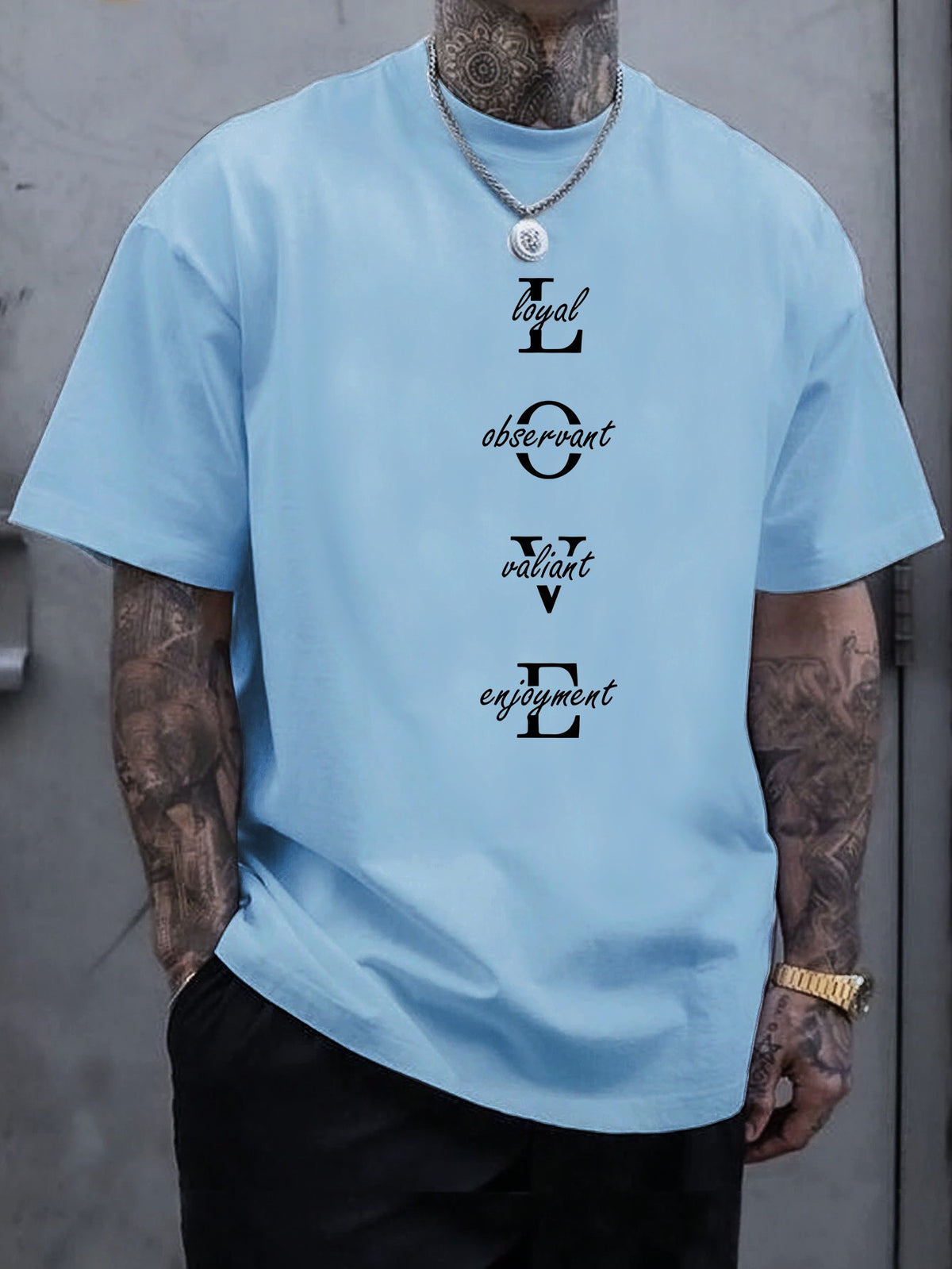 Men's Vintage-Inspired Fashion T-Shirt with Geometric Lettering, Knit Polyester Blend, Regular Fit, Crew Neck, Short Sleeve, Weekend Casual - Summer Sports Tee with Slight Stretch