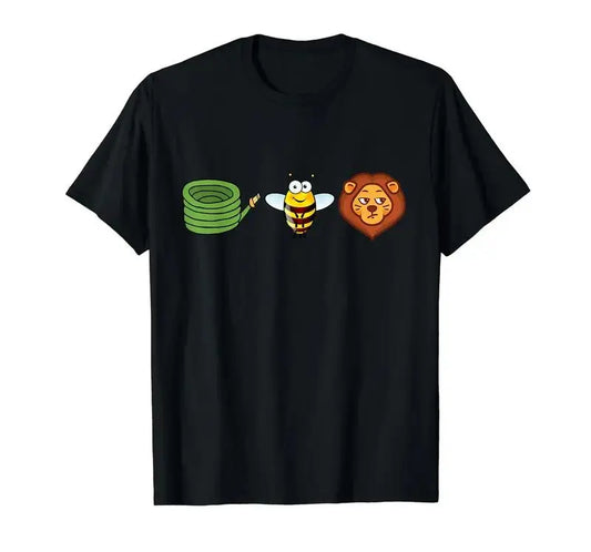 Hose Bee Lion Mens T Shirts Cotton Short Sleeve T-Shirt Crew Neck Tees Casual Shirt