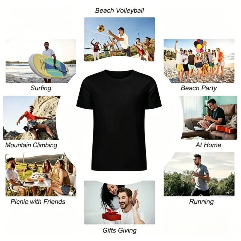 [100% cotton]Summer Must-Have: Men's Fashionable Smiling Face Printed Casual T-Shirt - Breathable , Round Neck, Short Sleeved