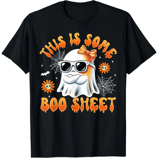 This is Some Boo Sheet Ghost Bow Halloween Women Kids Girls T-Shirt