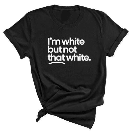 Women's Classic Fitted Graphic Print Top - Short Sleeves, Crew Neck, Subtle White Hue, Breathable Soft Cotton, Lightweight, Durable Stitching, Bold Humor, Casual T-Shirt Black Womenswear,sohochic