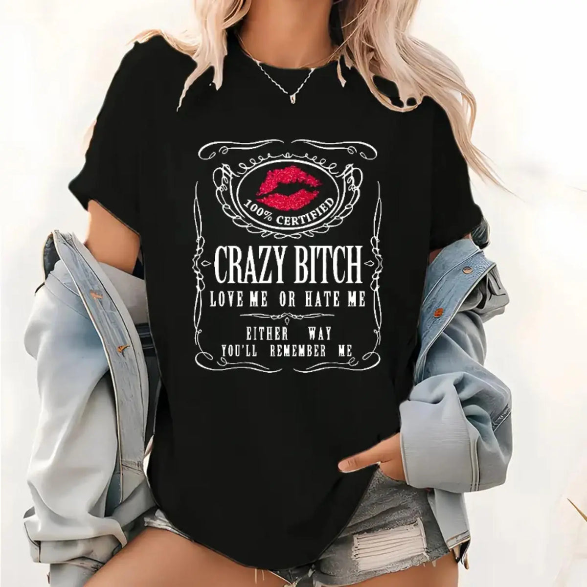Women's Casual Cotton Short-Sleeve Round Neck Graphic T-Shirt - Humorous Bold Statement Streetwear Essential, Durable Stitching, Breathable, Jacket-Layer Ready, Shirts for Women, Fun Pick for Weekend Plans,sohochic