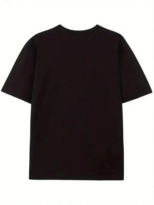 Women's 100% Cotton Short-Sleeve Casual Round Neck Streetwear Boxy Top, Garment Dyed with Grin Fang Mouth Design