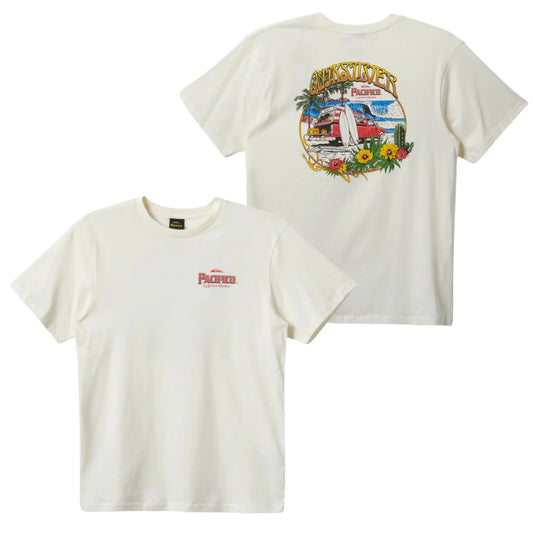 Quiksilver Pacifico Unisex Soft Cotton Short Sleeve Loose-Fitting Top - Casual, Sporty Chic T-Shirt with Vintage Surf Van, Tropical Beach Back Print, Customization Option, Ideal for Summer (Sports & Outdoor Clothing)
