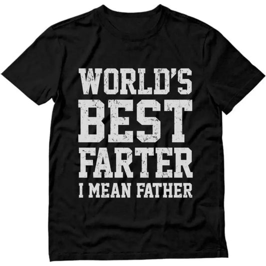 Men's 100% Cotton Casual Tailored Fit Graphic Tees - Hilarious "World's Best Farter" Joke Design, Vintage Moderately Stretchy Round Neck Short Sleeve, Dad Gag Christmas Gift, Business Casual All Seasons Wear, Shopping Option for Boyfriends