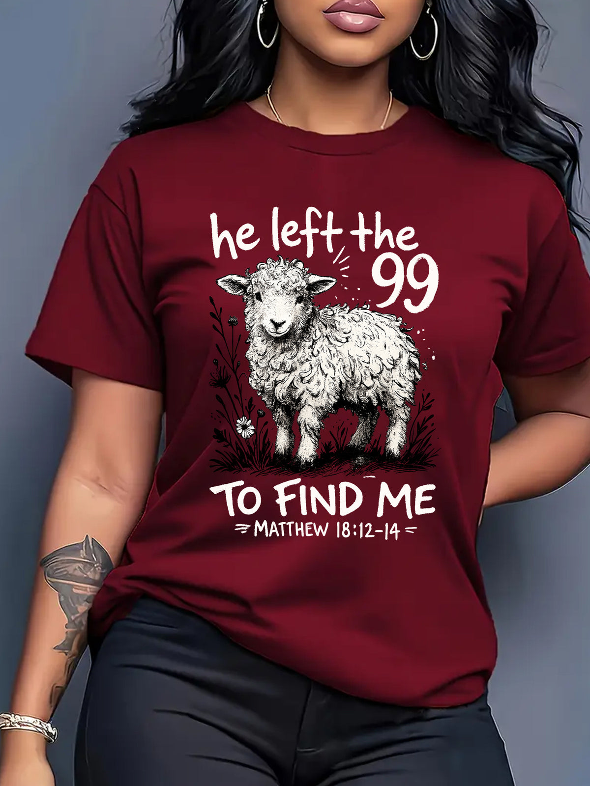 He Left Behind Those Ninety-nine Christian T-shirts-T-shirts, Funny Tees, Women's Shirts, Women's Clothing, and Ladies' T-shirts.