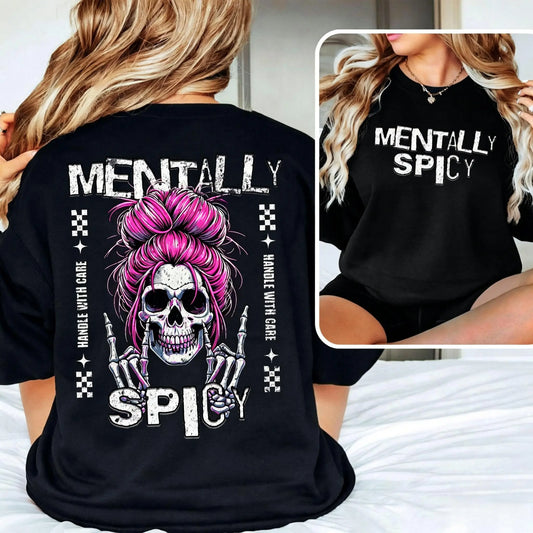 Fiery Soul" Skull - Satirical Dark Humor T-Shirt, Fun & Sarcastic Mom Gift, Mother's Day Present TShirt