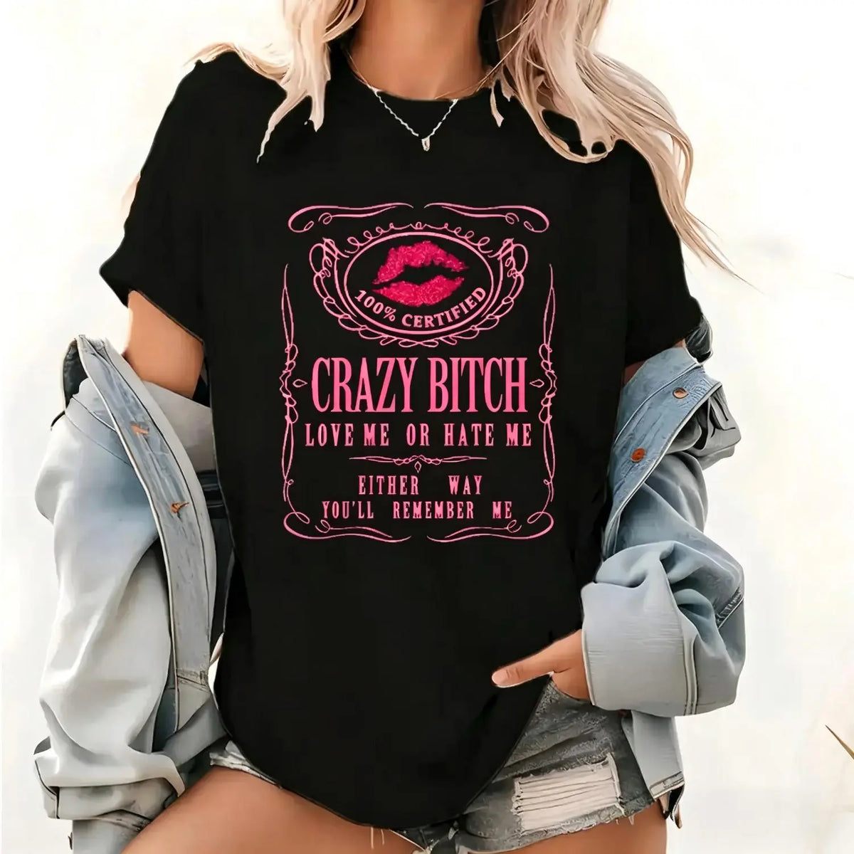 Women's Casual Cotton Short-Sleeve Round Neck Graphic T-Shirt - Humorous Bold Statement Streetwear Essential, Durable Stitching, Breathable, Jacket-Layer Ready, Shirts for Women, Fun Pick for Weekend Plans,sohochic