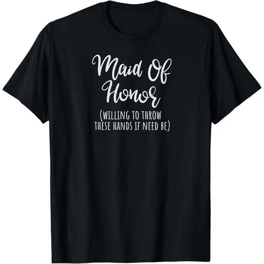 Maid of Honor Shirt Funny Gifts from Bride for Sister T-Shirt  Black cotton T-shirt