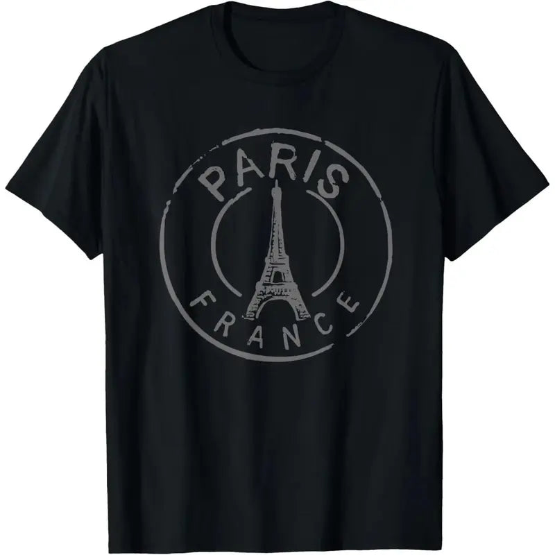 Vintage Retro Paris France Eiffel Tower Love Men Women Kids T-Shirt