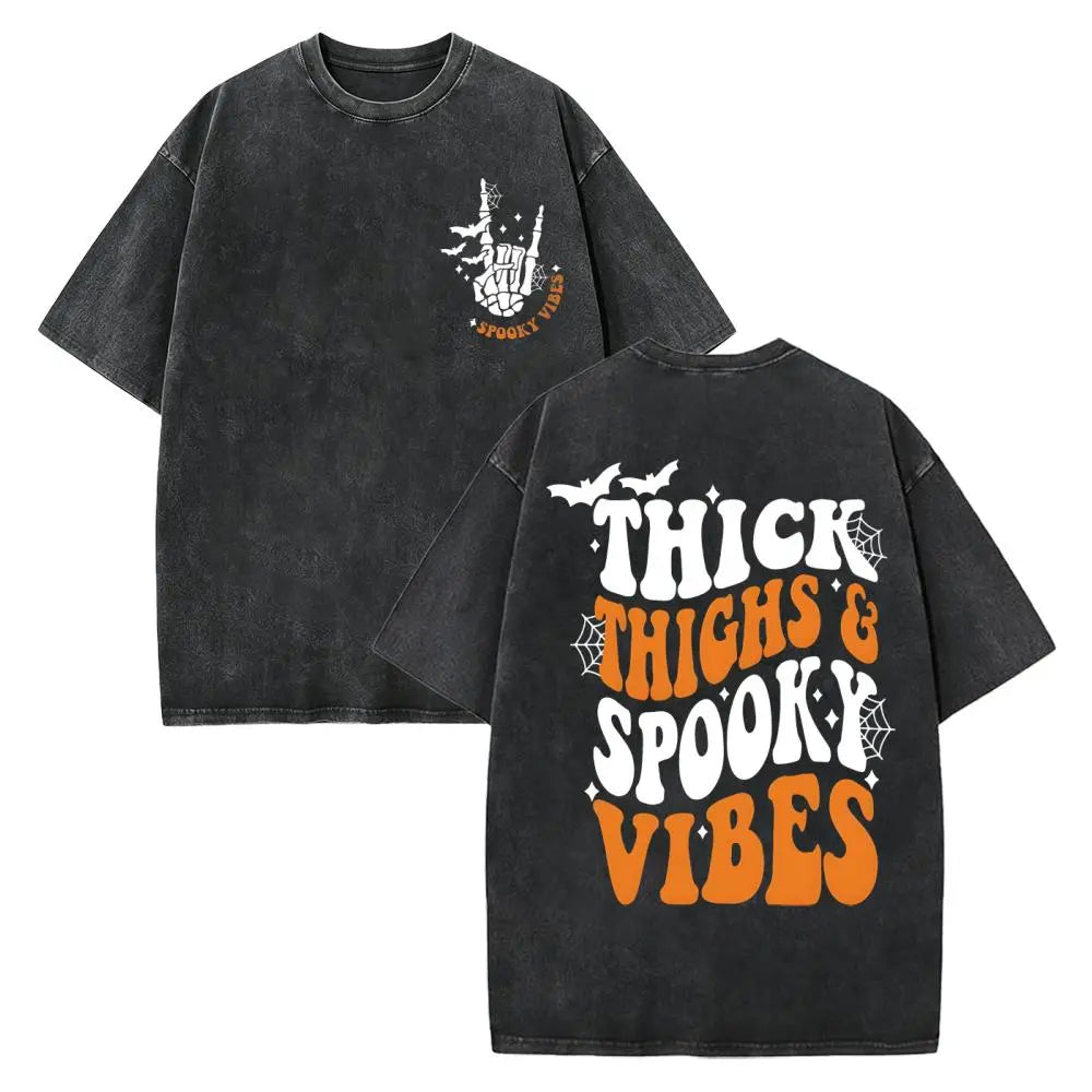 Thick Thighs and Spooky Vibes, Halloween, Spooky Season, Retro Halloween Funny Halloween Cut File for Cricut Digital