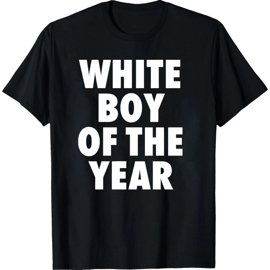 Men's "White Boy Of The Year" Oversized Streetwear T-Shirt -  Classic Short Sleeve, Casual Trendy Menswear Viral Meme Graphic Tee 2 PACK/4 PACK