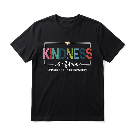 Kindness Message Men's Graphic TShirt,  Short Sleeve Soft Top, Colorful Typography Graphic Print Design, for Daily Wear, Streetwear, Birthday Gift, Gift for Men, Women and Friends