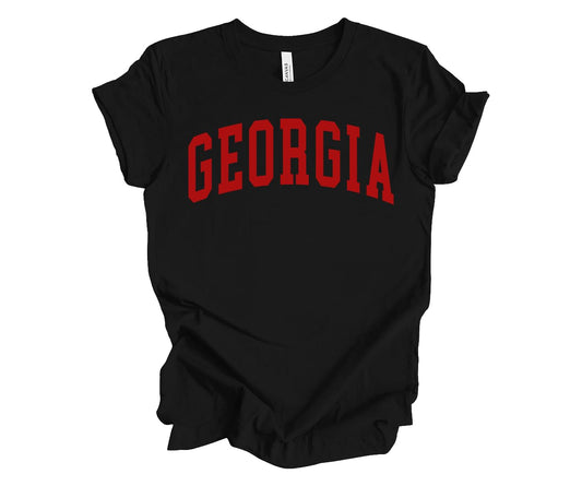 Womens Georgia Football Varsity Georgia Unisex Fit Short Sleeve T-Shirt