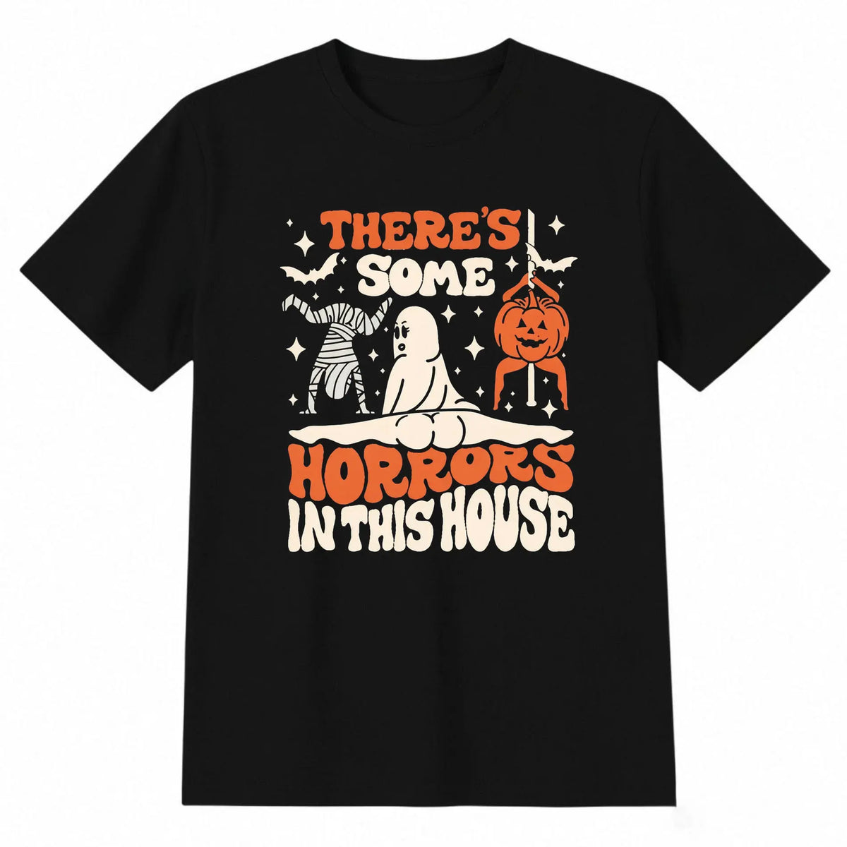 There's Some Horrors In This House Ghost Pumpkin Halloween Unisex T-shirt
