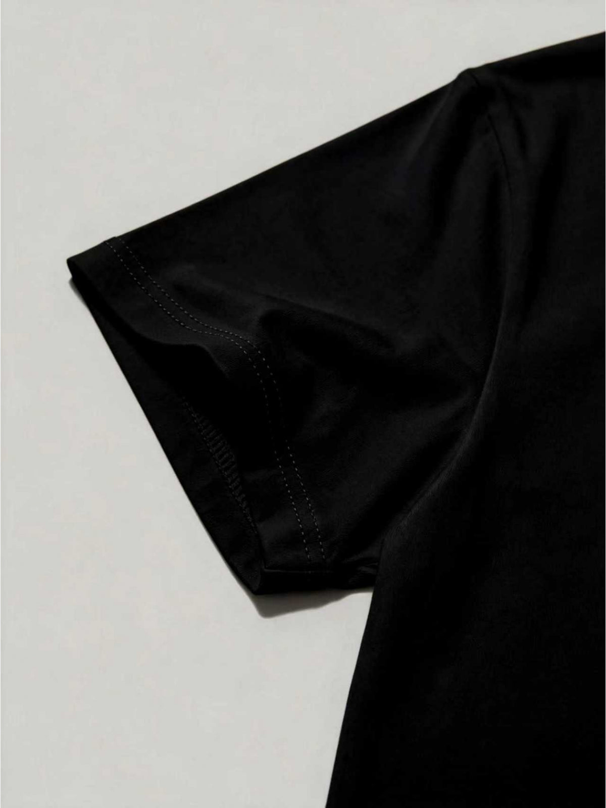 American Retro Black T-shirt, Street Fashion, Loose Fit, Plus Size, Slimming, Niche High-end Feel, Basic Short Sleeve