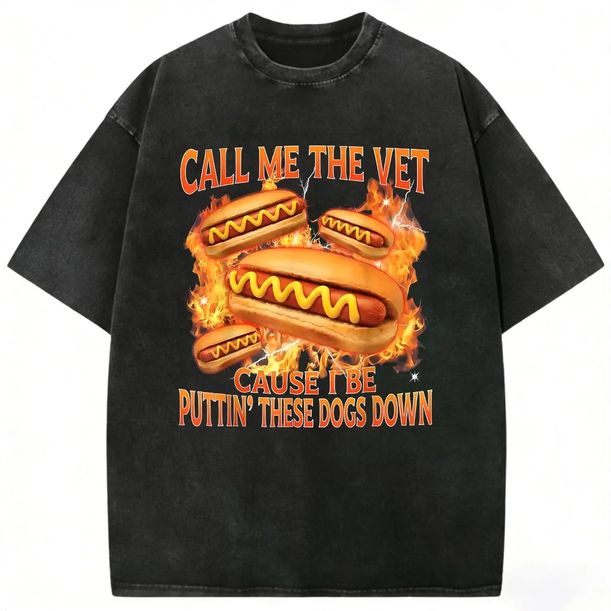 Women's Soft Round Neck Shortsleeve Breathable Everyday T-Shirt - Funny Hot Dog Meme Design, "Call Me The Vet" Phrase, Ideal for Humor Fans, Streetwear Outfits, Fashion Apparel, Womens Gifts