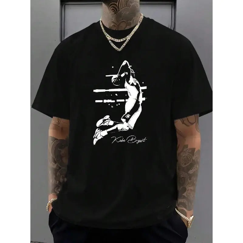 Basketball Achievement Cotton Graphic T-Shirt for Men, Championship-Themed Design, Funny Graphic Tee, Casual Streetwear