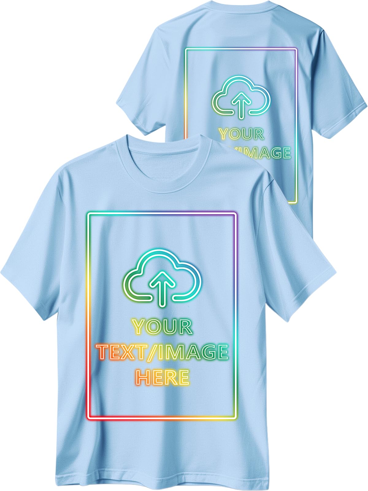 Custom T Shirts with Photo Logo Text Front Back Print Bulk Cotton Tee