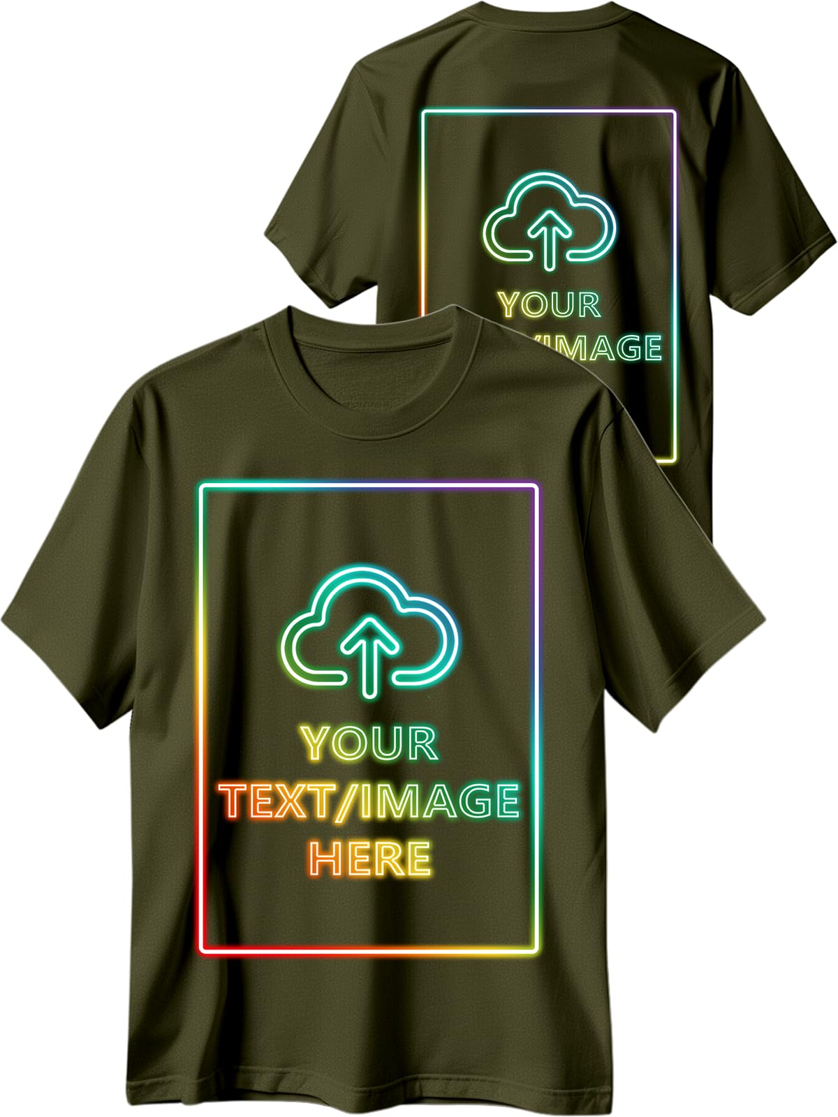 Custom T Shirts with Photo Logo Text Front Back Print Bulk Cotton Tee