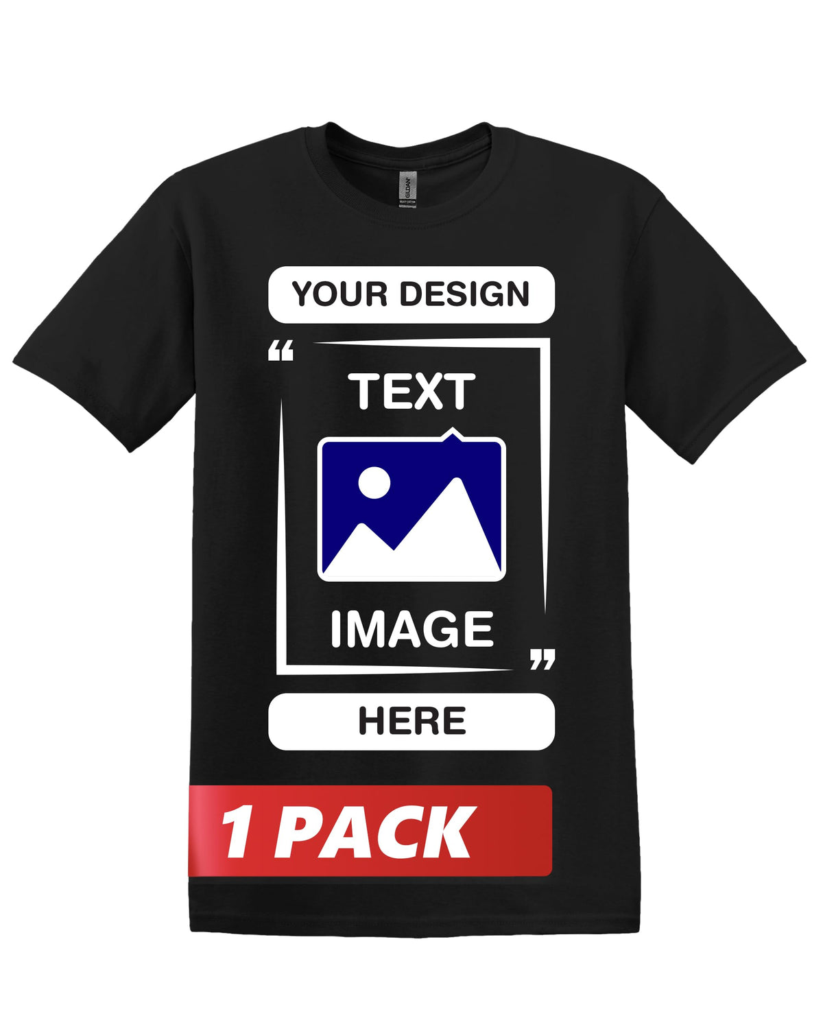 Gildan Custom T-Shirts - Personalized Unisex Crewneck Tee Shirt - Customize Your Image, Text & Photo - Men Women Adult