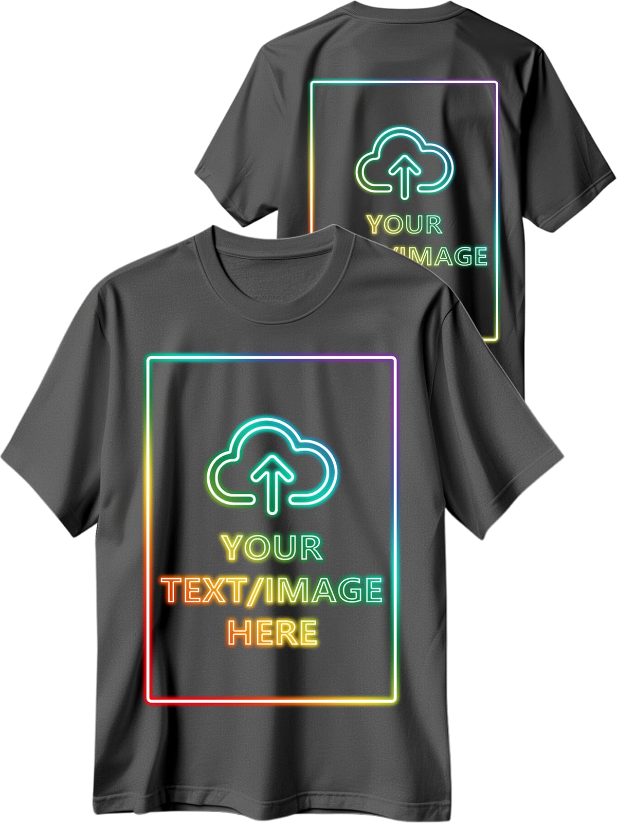 Custom T Shirts with Photo Logo Text Front Back Print Bulk Cotton Tee