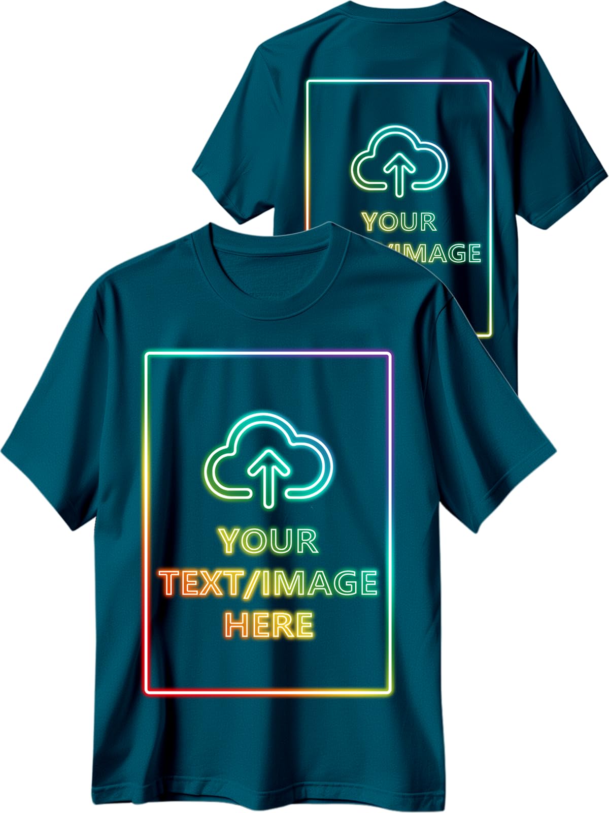 Custom T Shirts with Photo Logo Text Front Back Print Bulk Cotton Tee