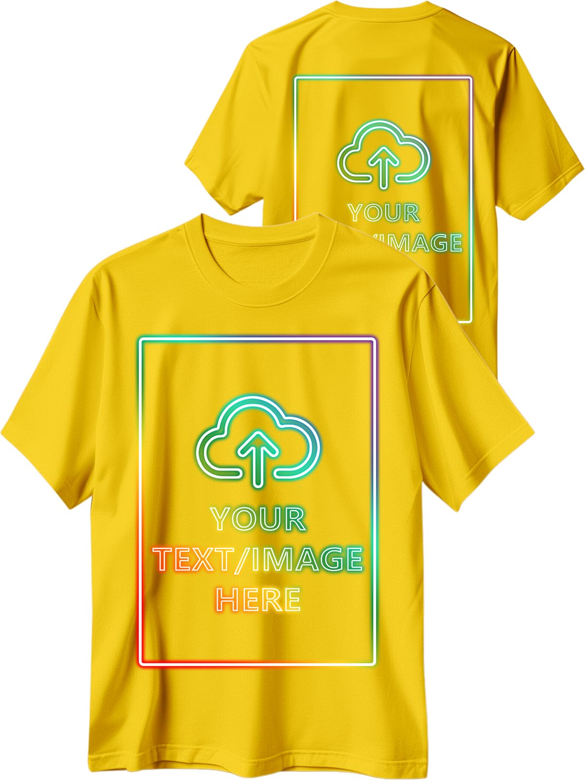 Custom T Shirts with Photo Logo Text Front Back Print Bulk Cotton Tee