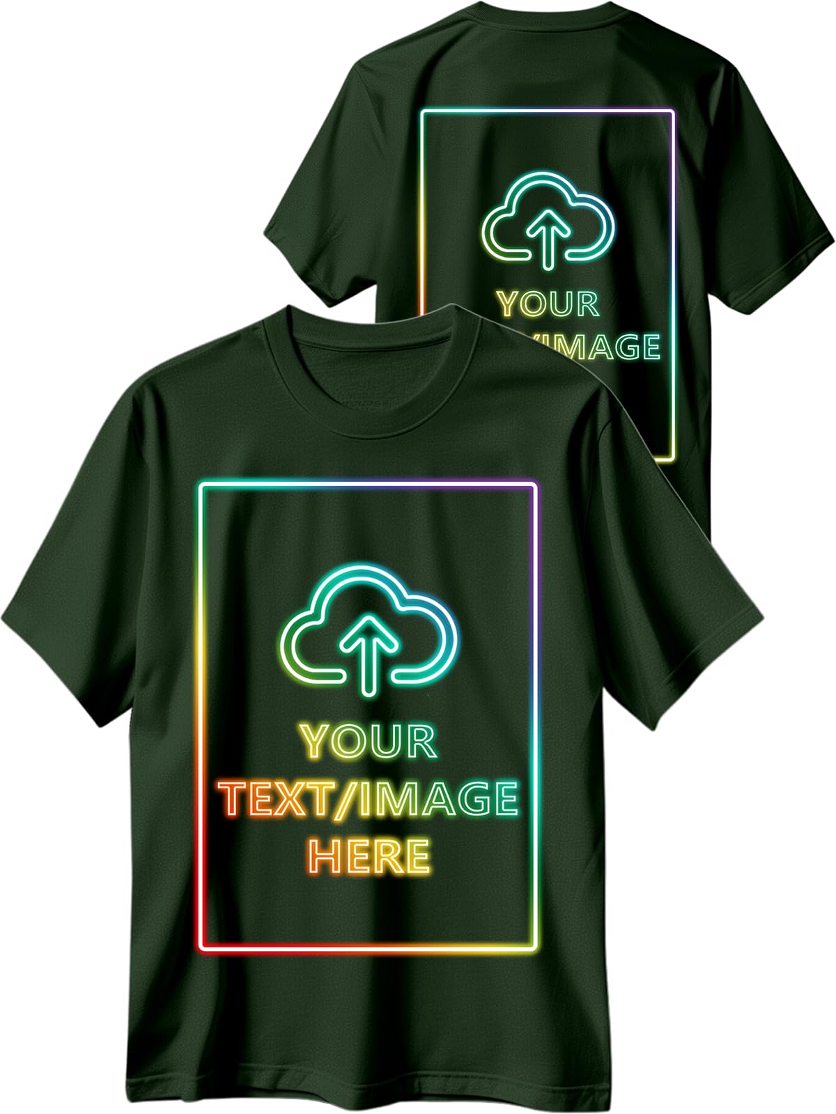 Custom T Shirts with Photo Logo Text Front Back Print Bulk Cotton Tee