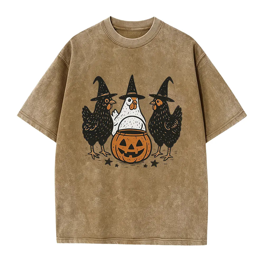 Chicken Witches Funny Halloween Tshirt, Funny Women Halloween Gift, Funny Halloween Tee