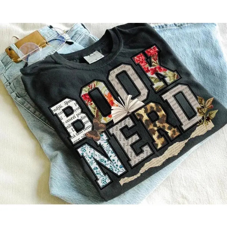 Book Nerd PRINTED Vintage T-shirt Retro Bookish Trendy Lover Retro Tee Trendy For Booktok Librarian Gift Idea Bookish Casual Short Sleeve Crew Neck Top book lover reading shirt booktok outfit literary apparel vintage reading tee reader clothing