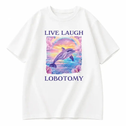 T Shirt Men Funny Dolphin Meme T-shirt Silly Weird Short Sleeve Tshirt Unisex Printed T-shirt Tops