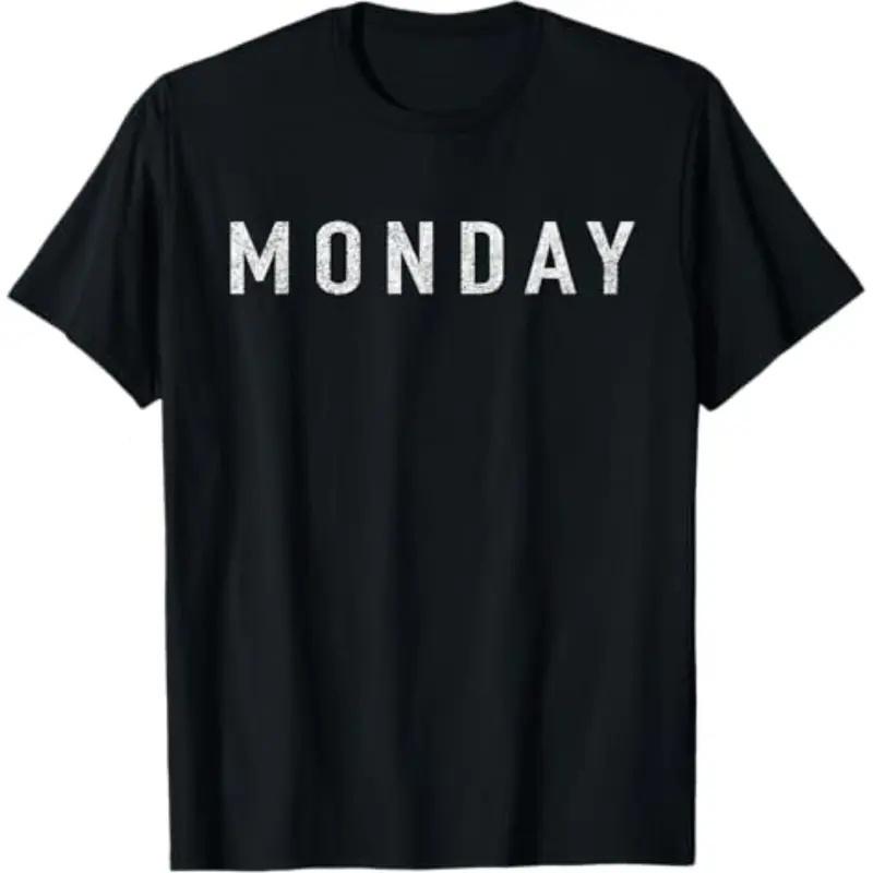 Casual T-shirt Days of the WEEK tshirt series 'MONDAY' distressed T-Shirt Menswear Top