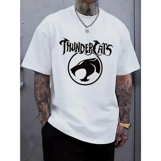 Men's Roaring Cat Graphic Casual T-Shirt - Plain, Cozy Crew Neck, Short Sleeve Streetwear, Lightweight Stretchy Fabric, Loose Fit, Daily Wear Undershirt, Stylish Menswear Top (Machine Washable, Cold Wash Safe)
