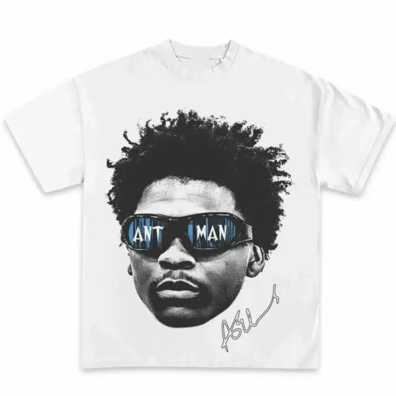 Anthony Edwards Graphic Print Unisex Cotton T-Shirt - Short-Sleeve, Round Neck, Soft, Comfortable, Fit, Gym Tops, Customized Clothes Products, Casual Everyday Basketball Themed Pullover, Graphic Shirts,sohochic