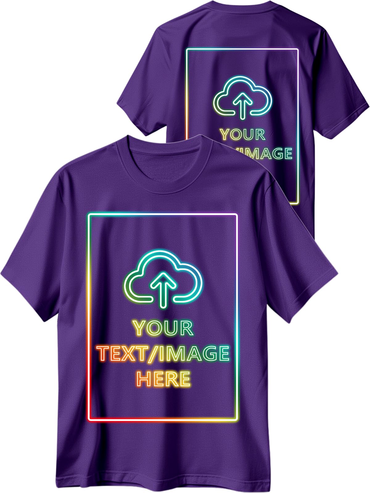Custom T Shirts with Photo Logo Text Front Back Print Bulk Cotton Tee