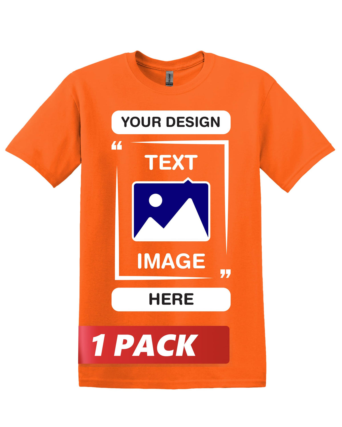 Gildan Custom T-Shirts - Personalized Unisex Crewneck Tee Shirt - Customize Your Image, Text & Photo - Men Women Adult
