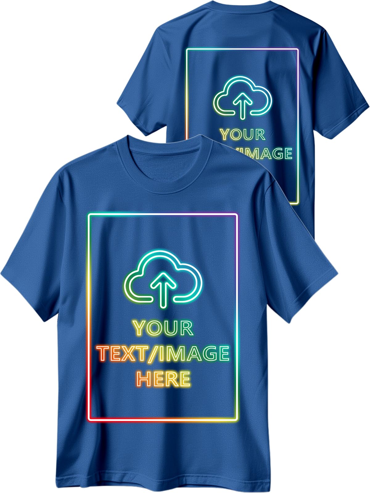 Custom T Shirts with Photo Logo Text Front Back Print Bulk Cotton Tee