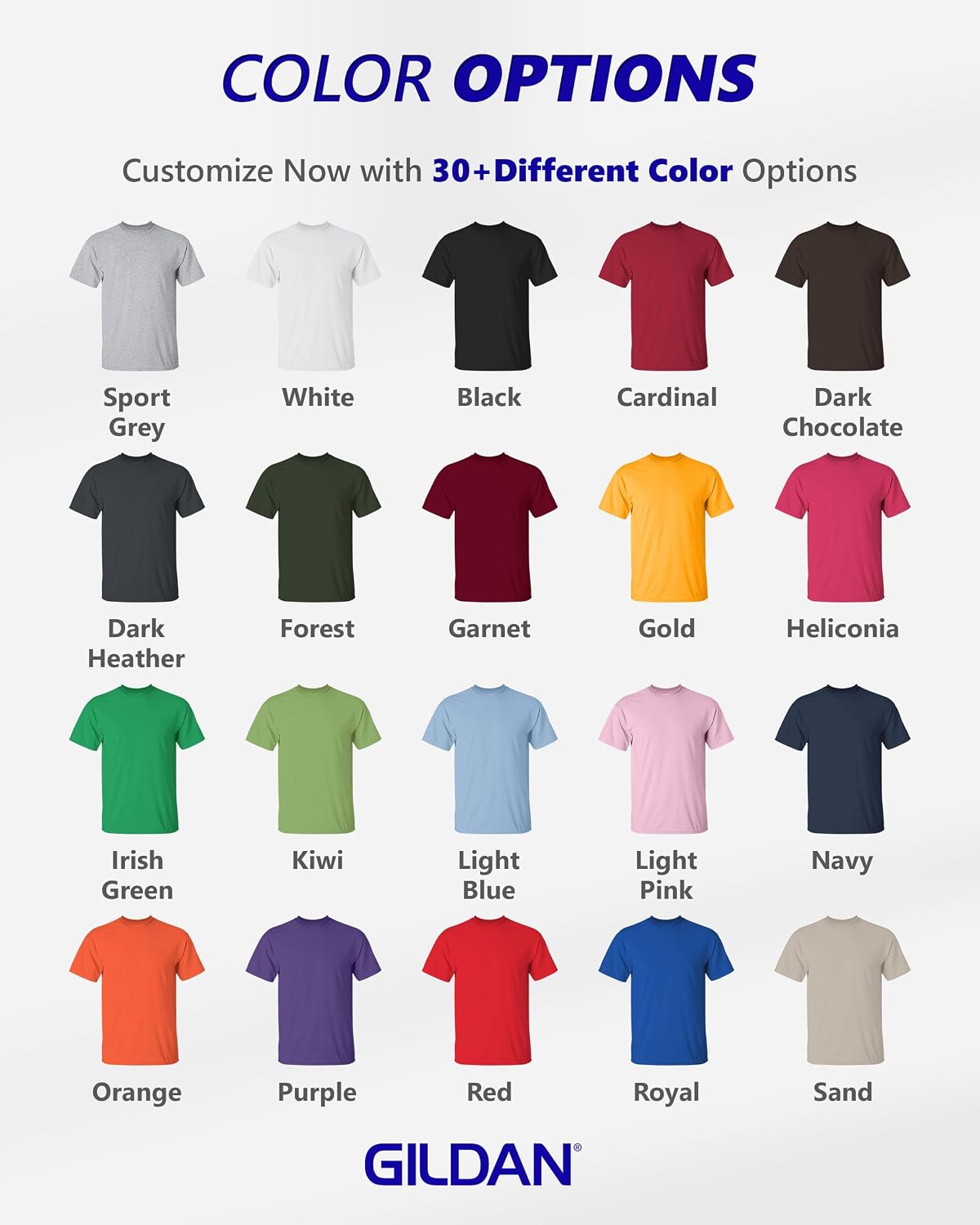Gildan Custom T-Shirts - Personalized Unisex Crewneck Tee Shirt - Customize Your Image, Text & Photo - Men Women Adult