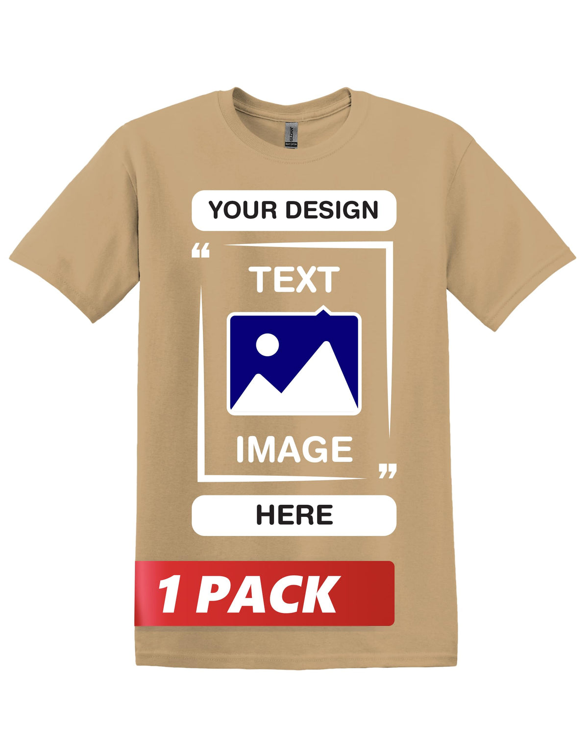 Gildan Custom T-Shirts - Personalized Unisex Crewneck Tee Shirt - Customize Your Image, Text & Photo - Men Women Adult
