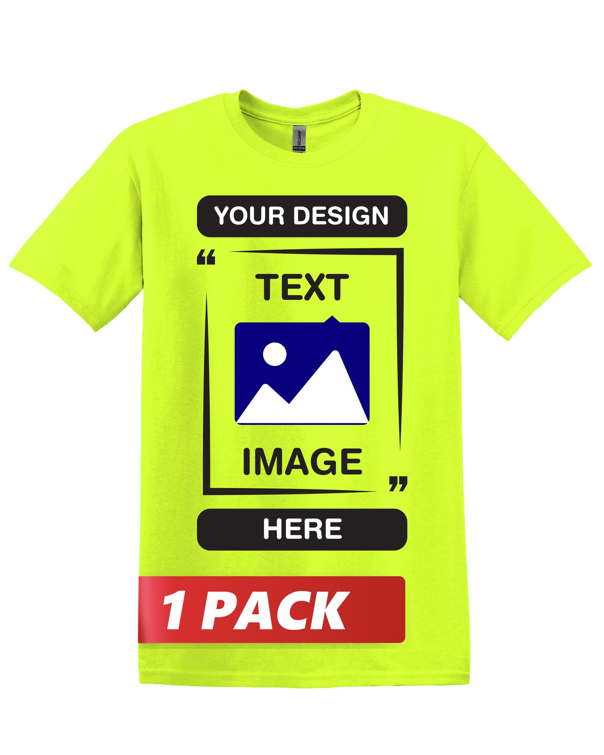 Gildan Custom T-Shirts - Personalized Unisex Crewneck Tee Shirt - Customize Your Image, Text & Photo - Men Women Adult