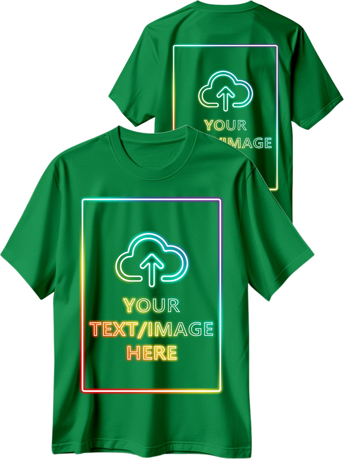 Custom T Shirts with Photo Logo Text Front Back Print Bulk Cotton Tee