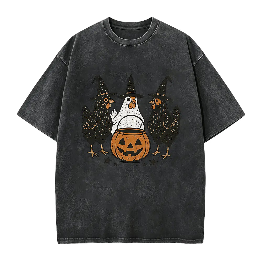 Chicken Witches Funny Halloween Tshirt, Funny Women Halloween Gift, Funny Halloween Tee