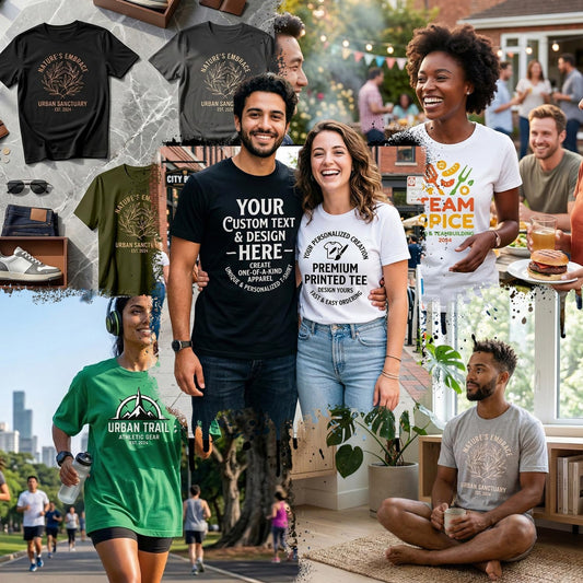 Custom T Shirts with Photo Logo Text Front Back Print Bulk Cotton Tee