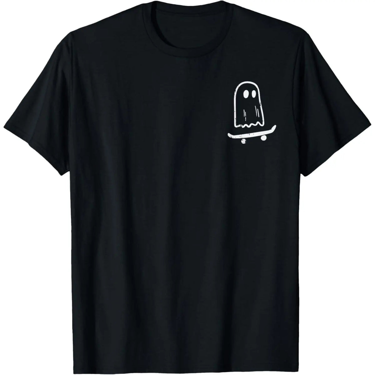 Ghost On Skateboard Funny Retro Halloween Costume  T-Shirt