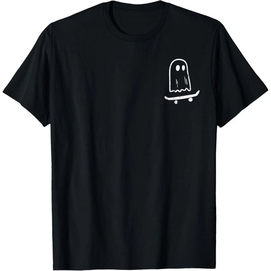 Ghost On Skateboard Funny Retro Halloween Costume  T-Shirt